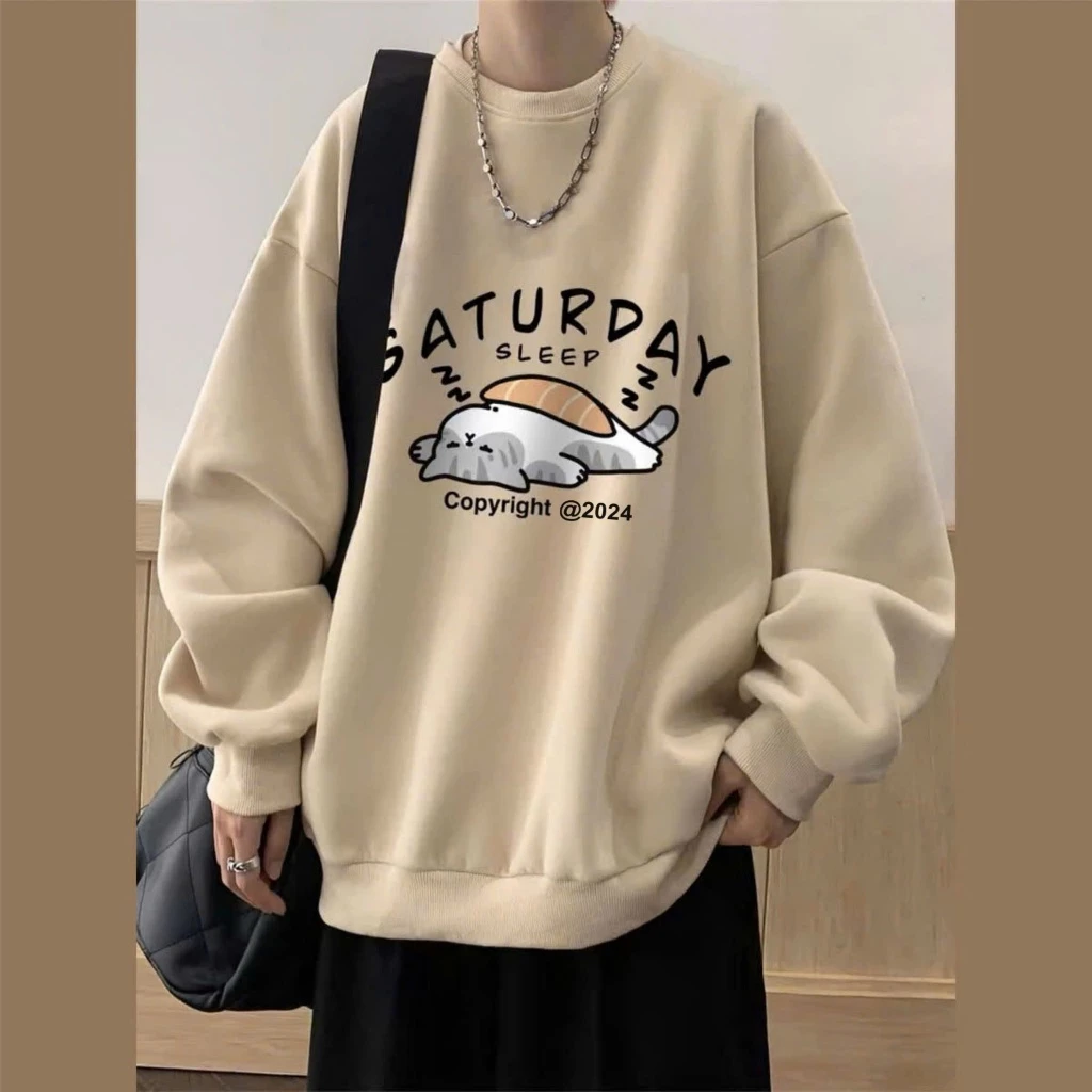 Áo Sweater Unisex MÈO KUTE Áo Sweater Nam Nữ Form Rộng Chất Cotton Nỉ Ngoại Hàng Xuất Cao Cấp