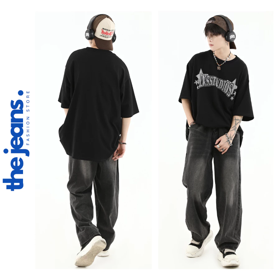 Quần Jean Nam Dáng Baggy Ống Suông Wash Smoke 2 Màu Chất Vải Dày Dặn The Jeans