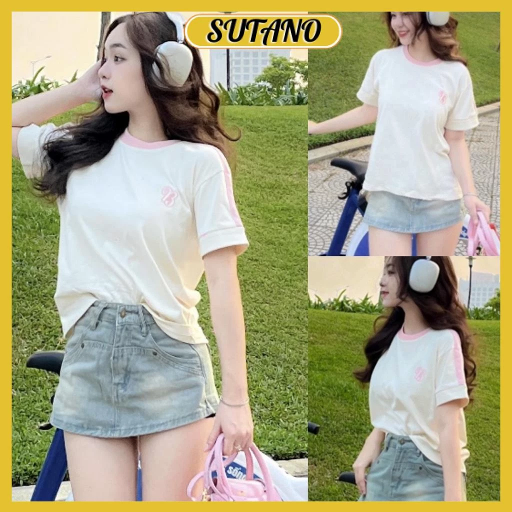 Áo baby tee chữ b form fit tôn dáng, áo thun nữ phong cách thể thao trẻ trung A170 SUTANO