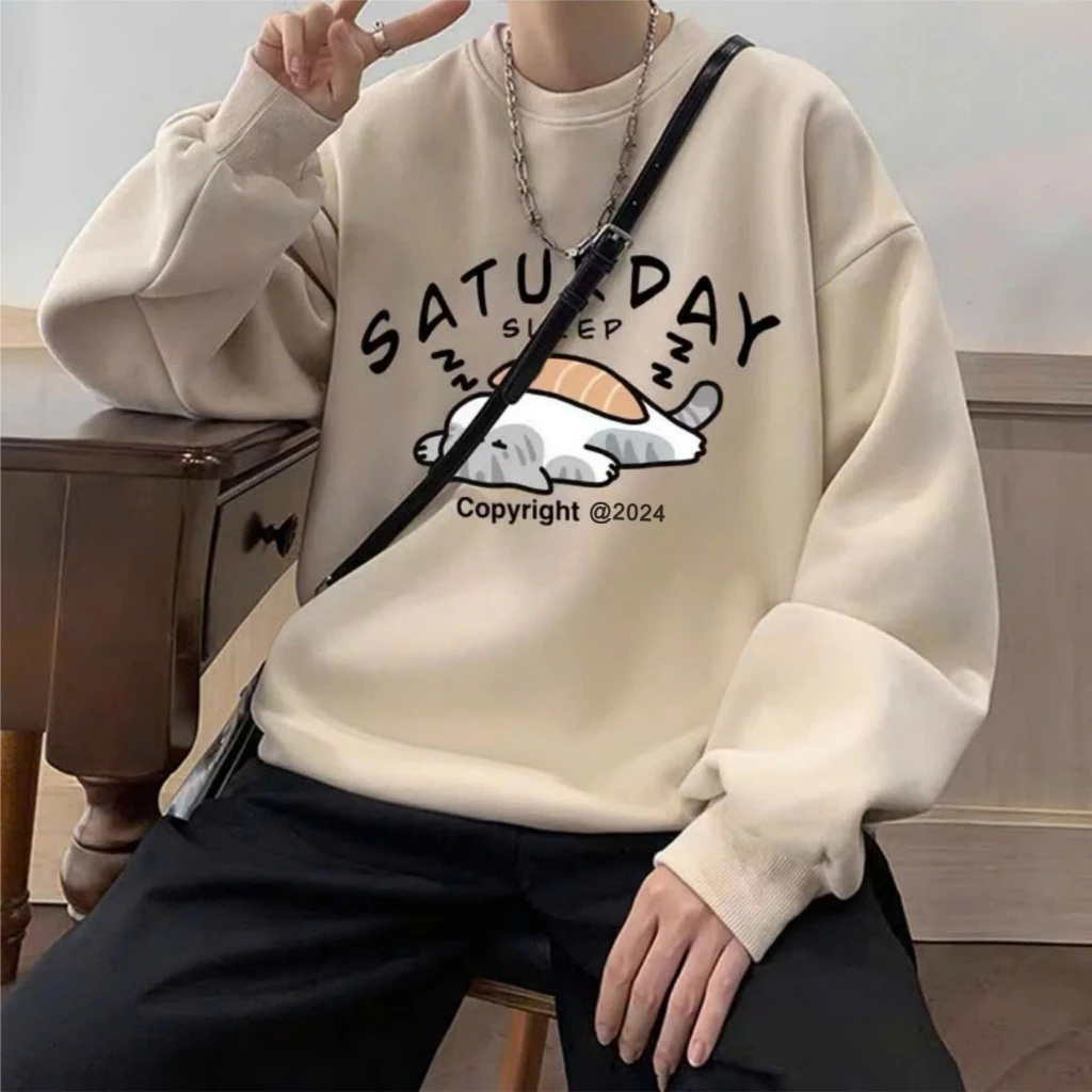 Áo Sweater Unisex MÈO KUTE Áo Sweater Nam Nữ Form Rộng Chất Cotton Nỉ Ngoại Hàng Xuất Cao Cấp